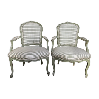Pair of Louis XV period convertible armchairs