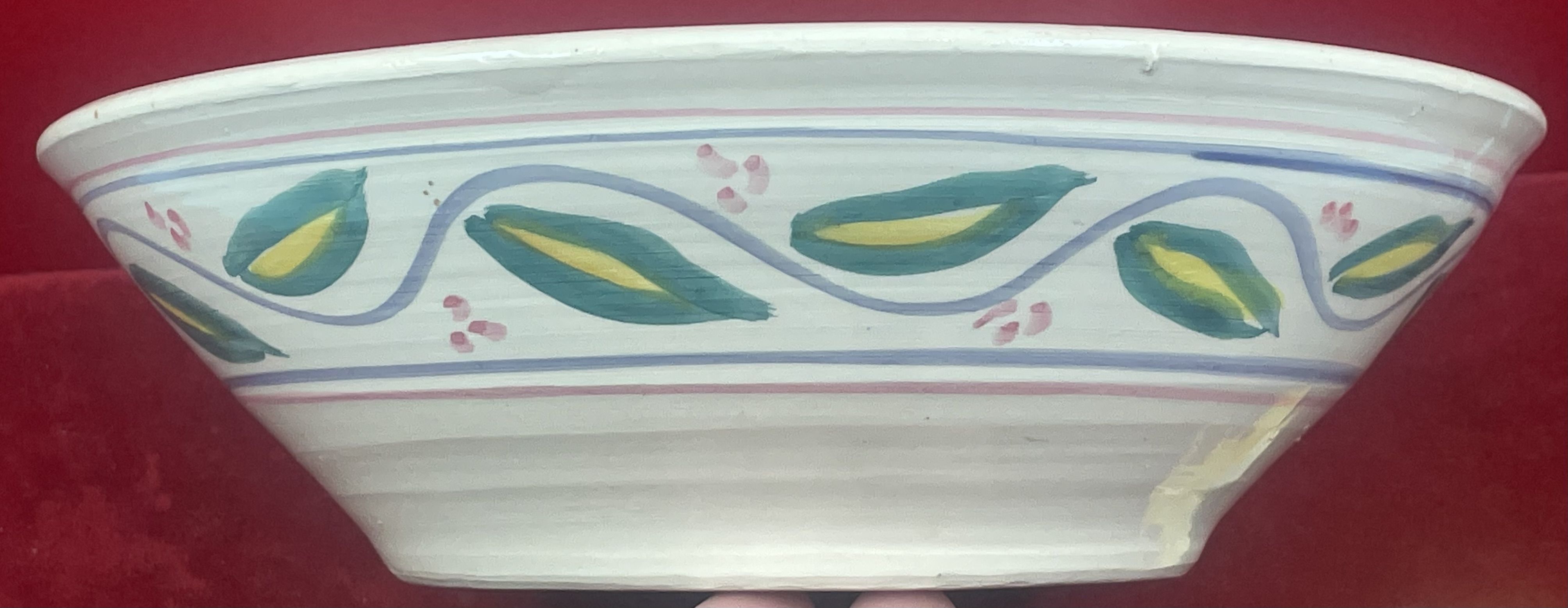 Salad bowl, rooster, signature to be identified