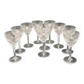 Art Deco Crystal Wine Glasses - S4M11