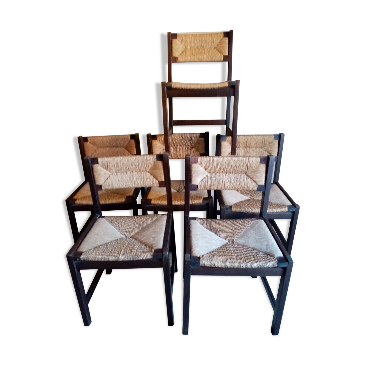 Six mulched dining chairs