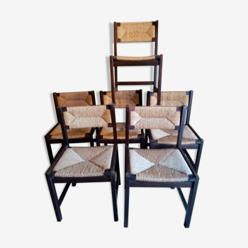 Six mulched dining chairs