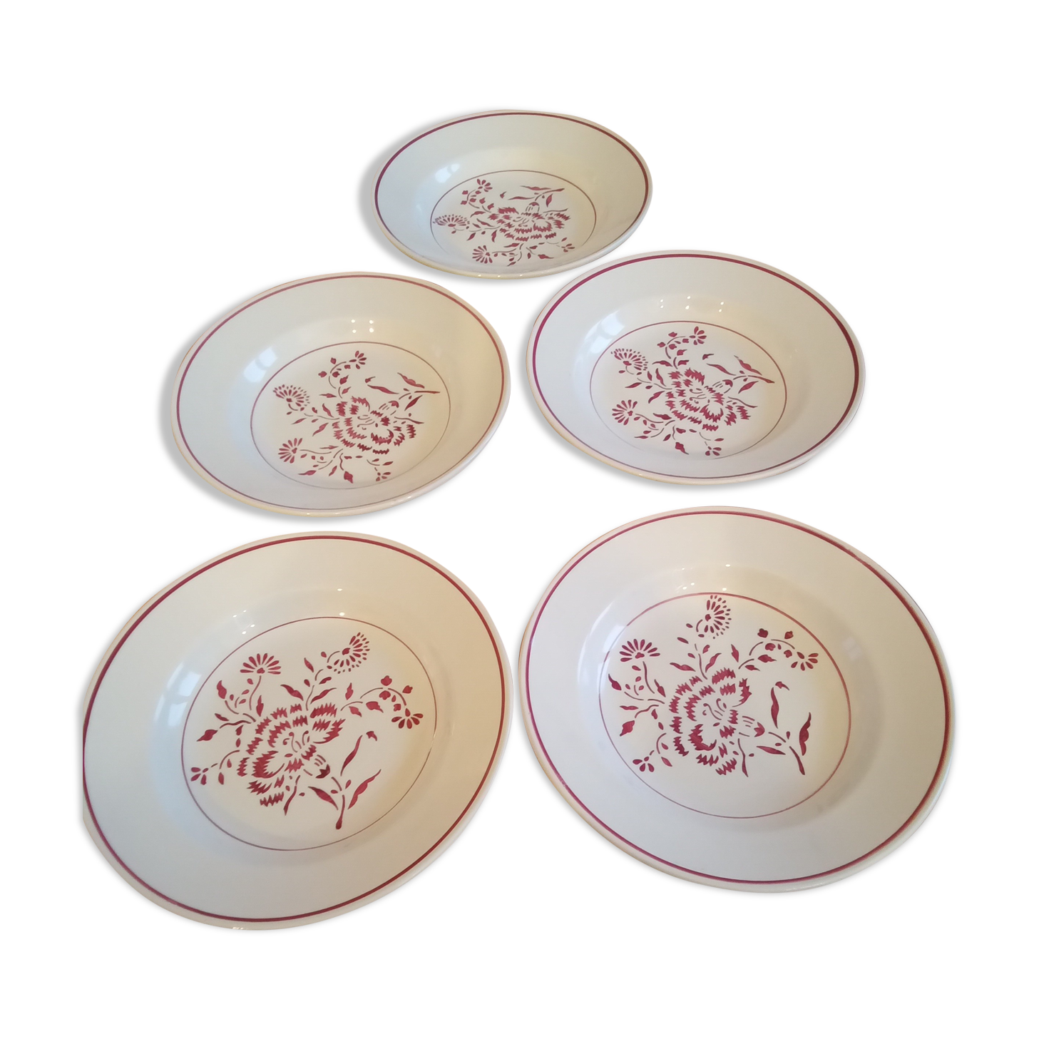 Assiettes creuses terre de fer lunéville kg modèle œillet