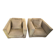 Two yellow Roche Bobois Longislande armchairs.