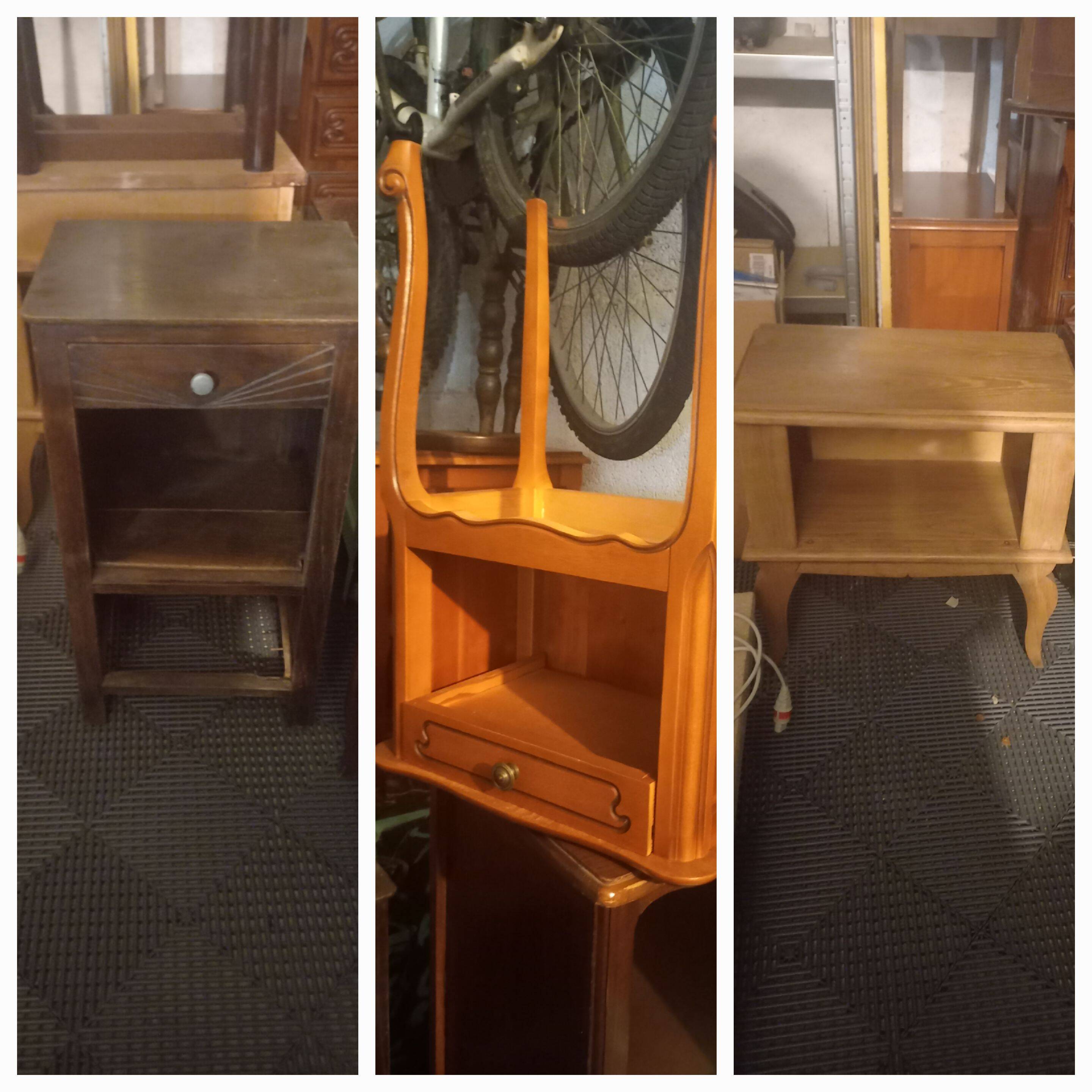 Bedside table with floral carvings
