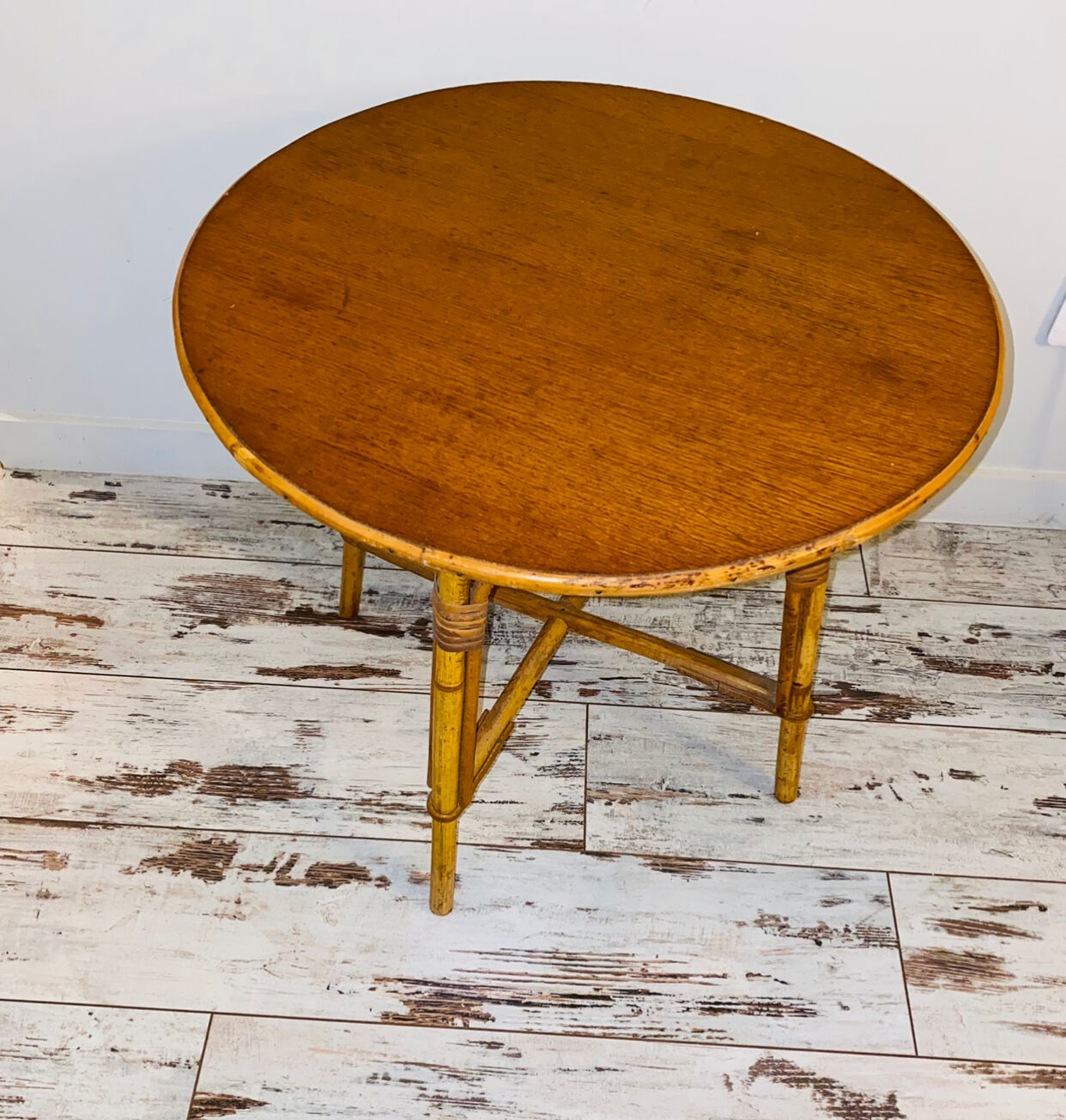 Coffee table bamboo & rattan circa 60/70