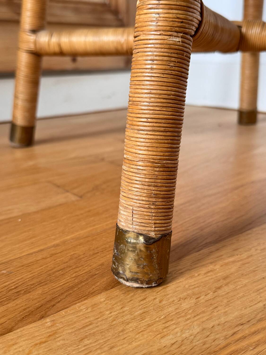 Vintage wicker plant stand