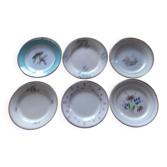 Set of 6 different flat plates