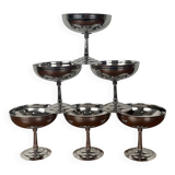 Set of 6 Letang Remy high-footed ice cream cups, stainless steel