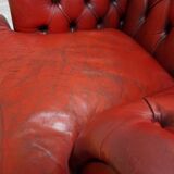 Vintage English Leather Dellbrook Chesterfield Club Chair