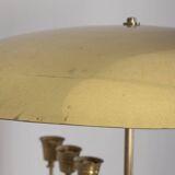 Lampadaire vintage des années 50 en onyx et laiton doré design italien