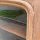Louis Philippe 2-body sideboard renovated in raw wood with 2 glass doors