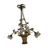 Lustre corbeille Louis XVI en bronze