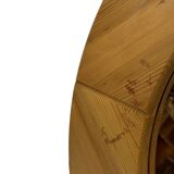 Vintage 70s round pine mirror Swedish design