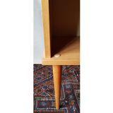 70s light oak bedside