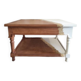 White coffee table and gold leaf