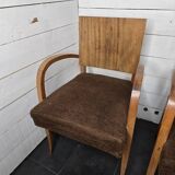 Vintage walnut bridge chairs