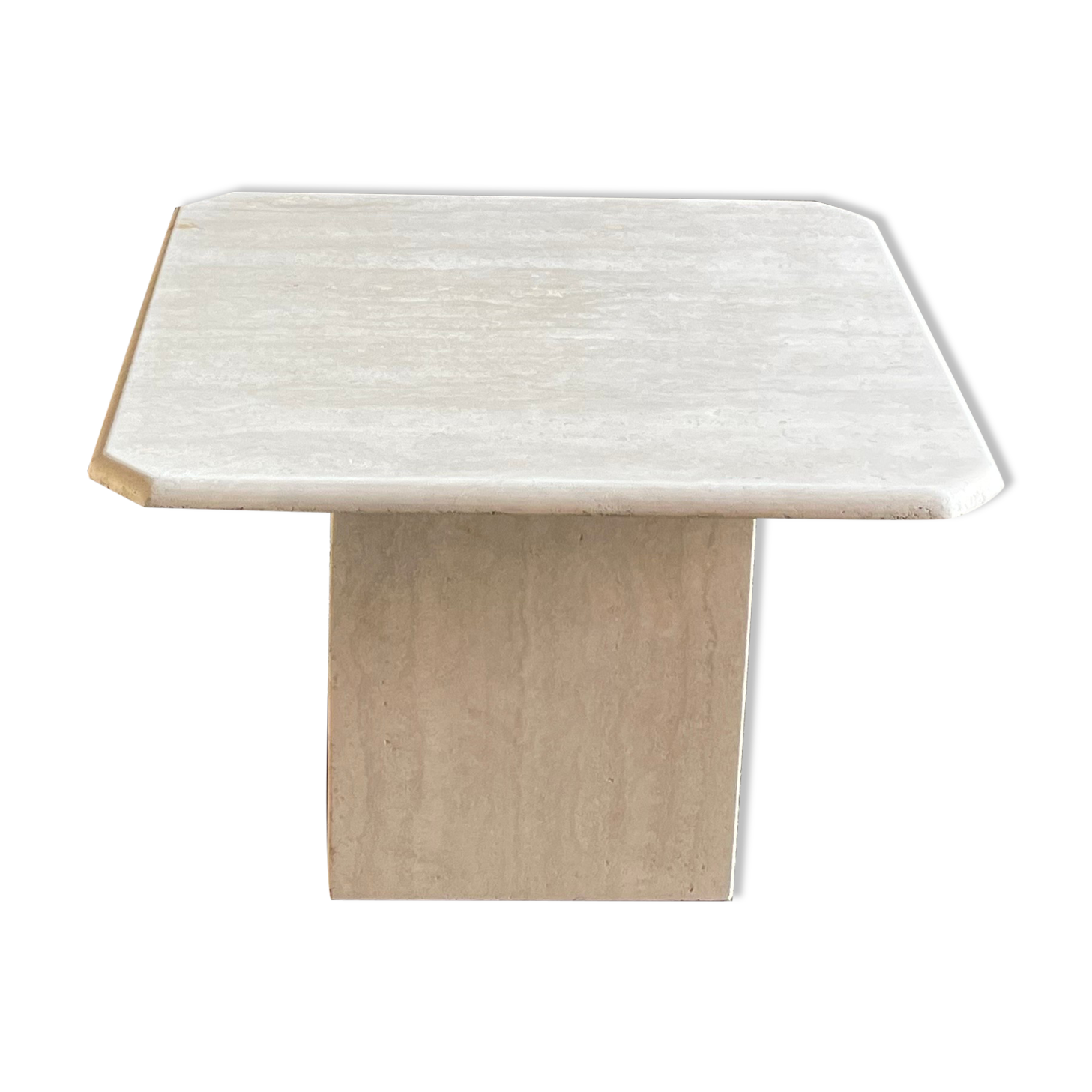 Square travertine coffee table, 1960s
