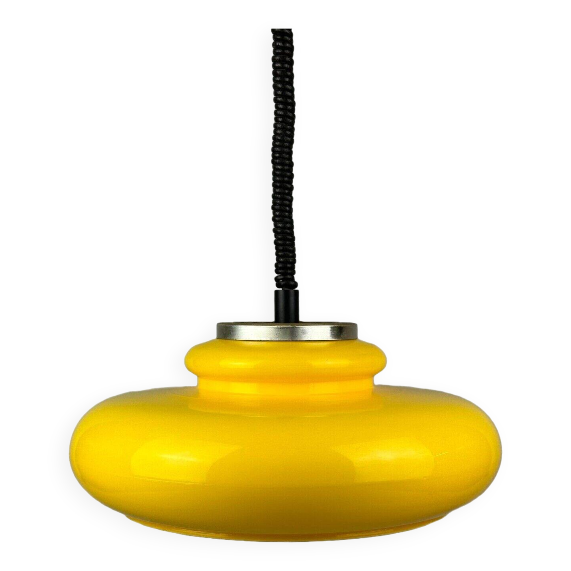 60s 70s ceiling lamp hanging lamp plastic chrome metal space age design