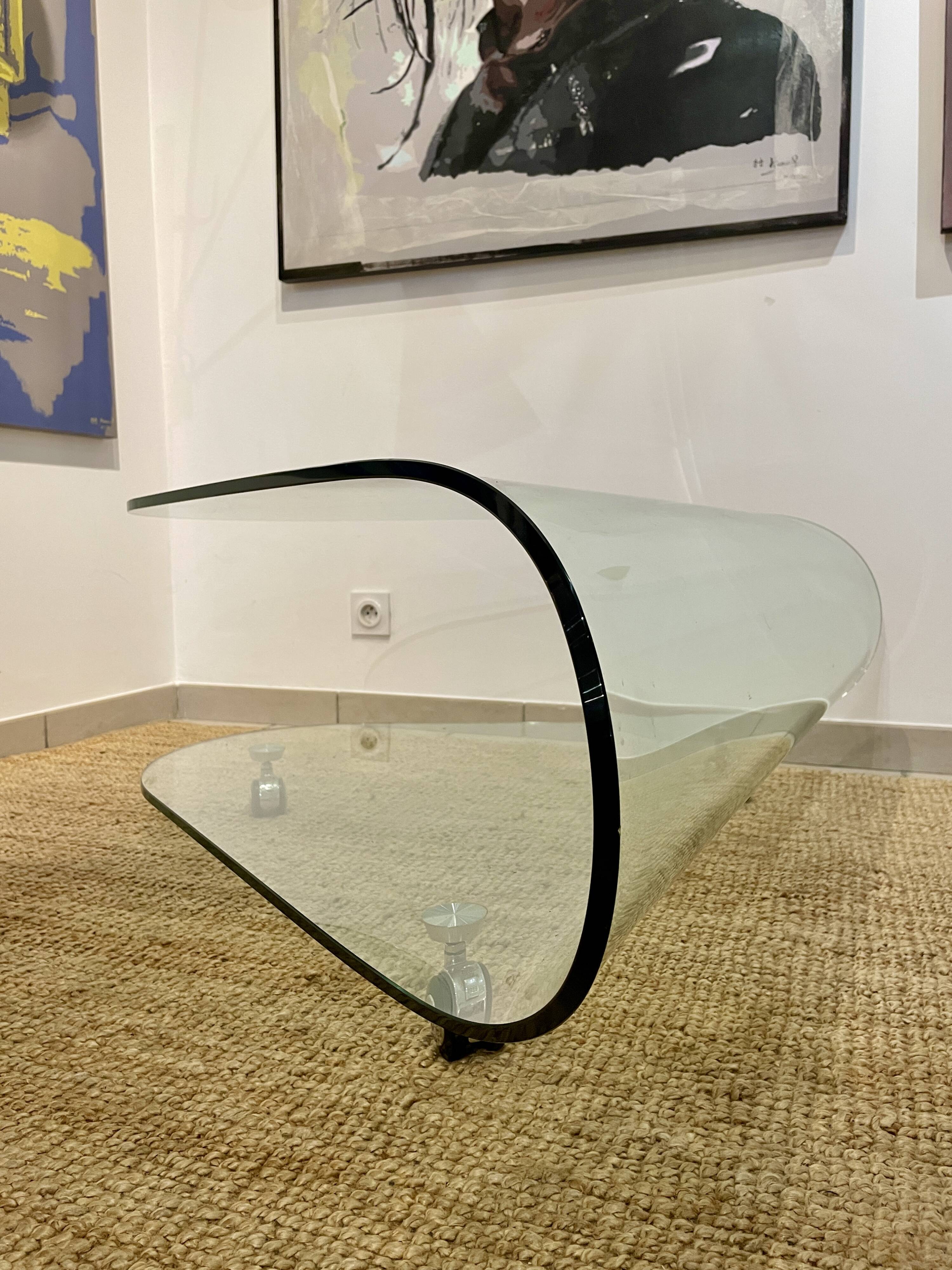 Designer glass coffee table