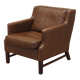 Brown leather armchair, Danish design, 1960s, production: Denmark