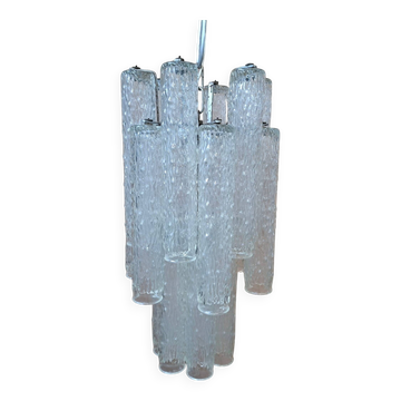 Lampadaire vintage en verre de Murano "Effet Glace" – Années 70 – Design
