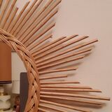 Rattan sun mirror from the 70s