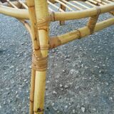 Old wicker rattan armchair