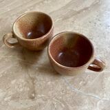 Duo of stoneware coffee cups
