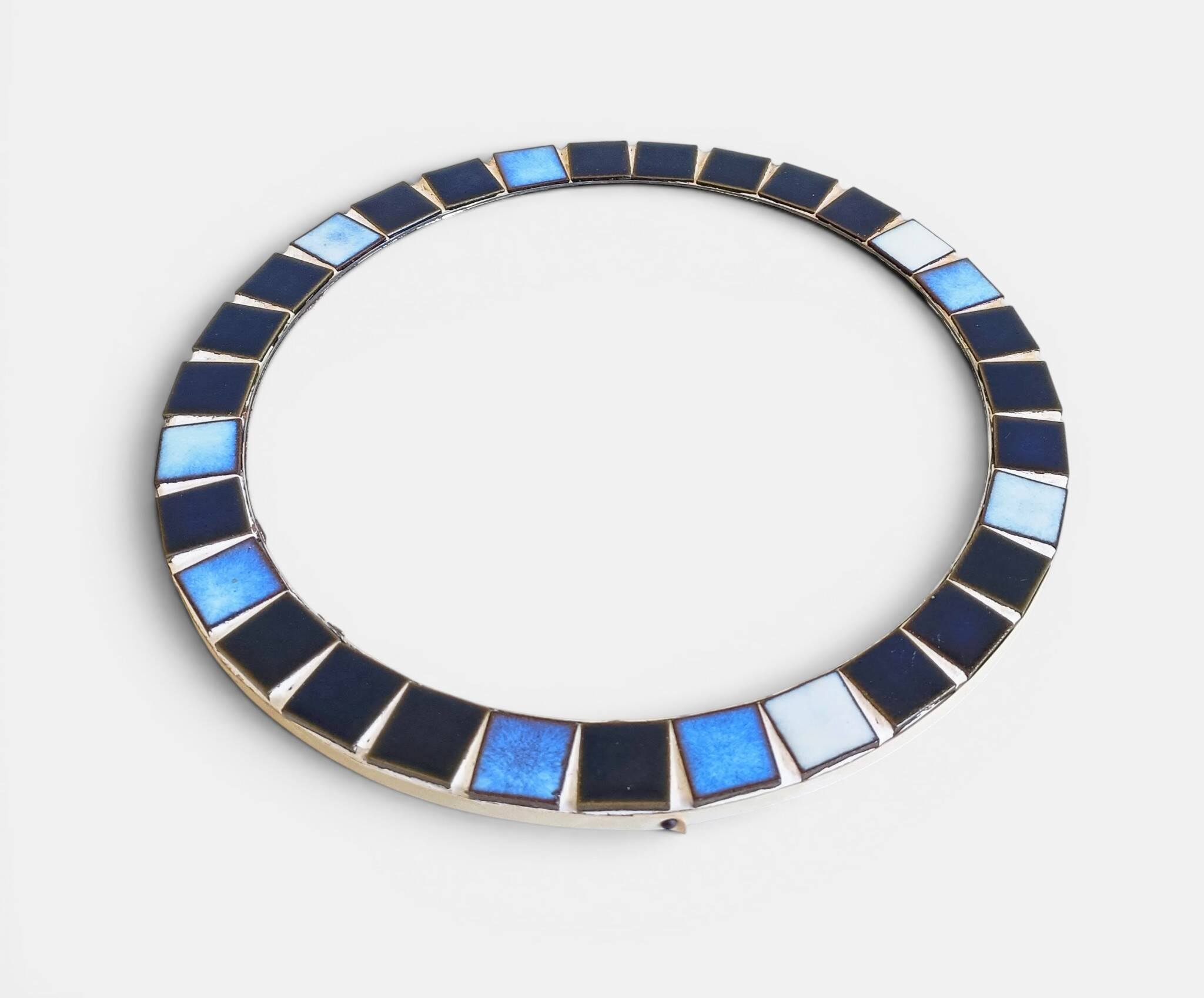 Round mosaic mirror in the style of Vallauris, France circa 1970.