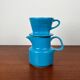 German Mid-Century Modern Space Age Ceramic Puppet-size Coffee Filter and Pot Set from Melitta, 1960s, Set of 2