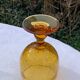 5 wine glasses in blown glass and vintage golden yellow bubble