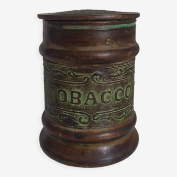 Leather and glass tobacco jar