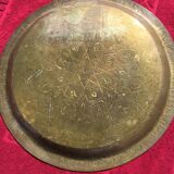 Oriental chiseled copper tray