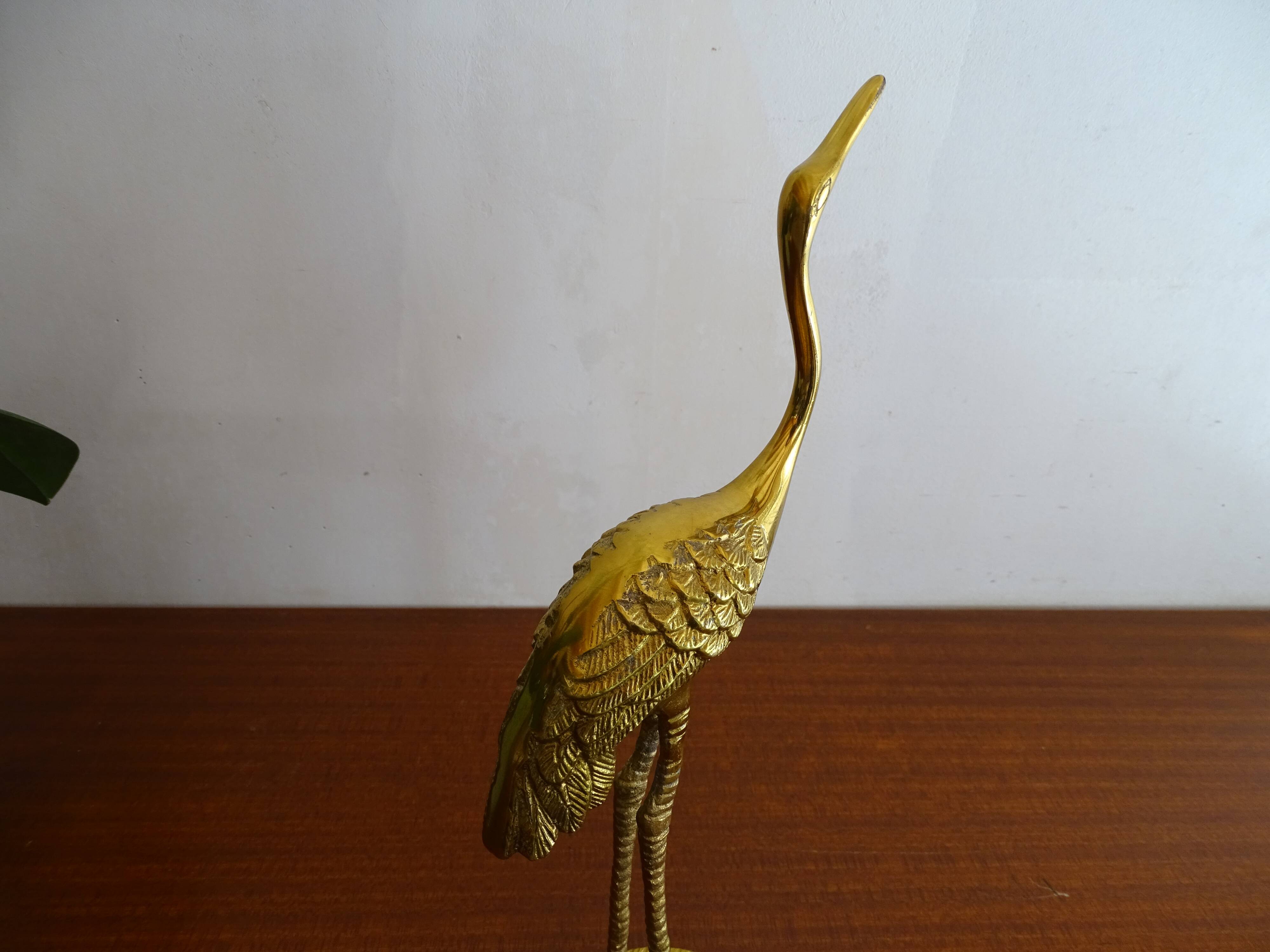 Vintage brass heron