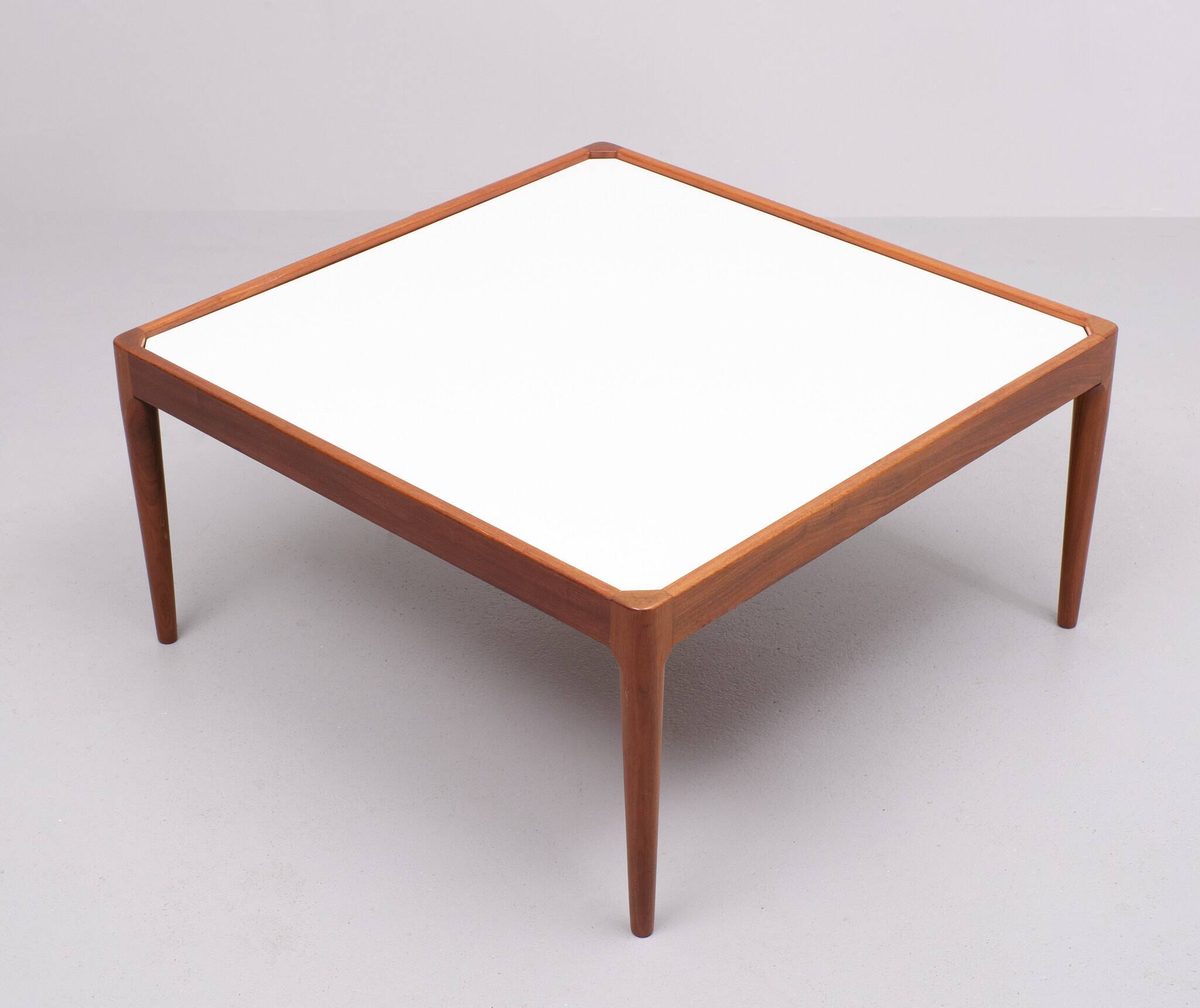 Teak coffee table Laminated top 1960s Scandinavian