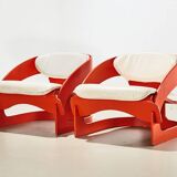 Joe Colombo Pair of Early 4801 Lounge Chairs for Kartell Italy 1964
