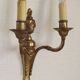 Large Bronze French Double Light Empire Wall Sconce with Urn Detail