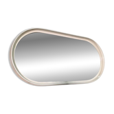 Oval mirror in white lacquer from the 1970s.