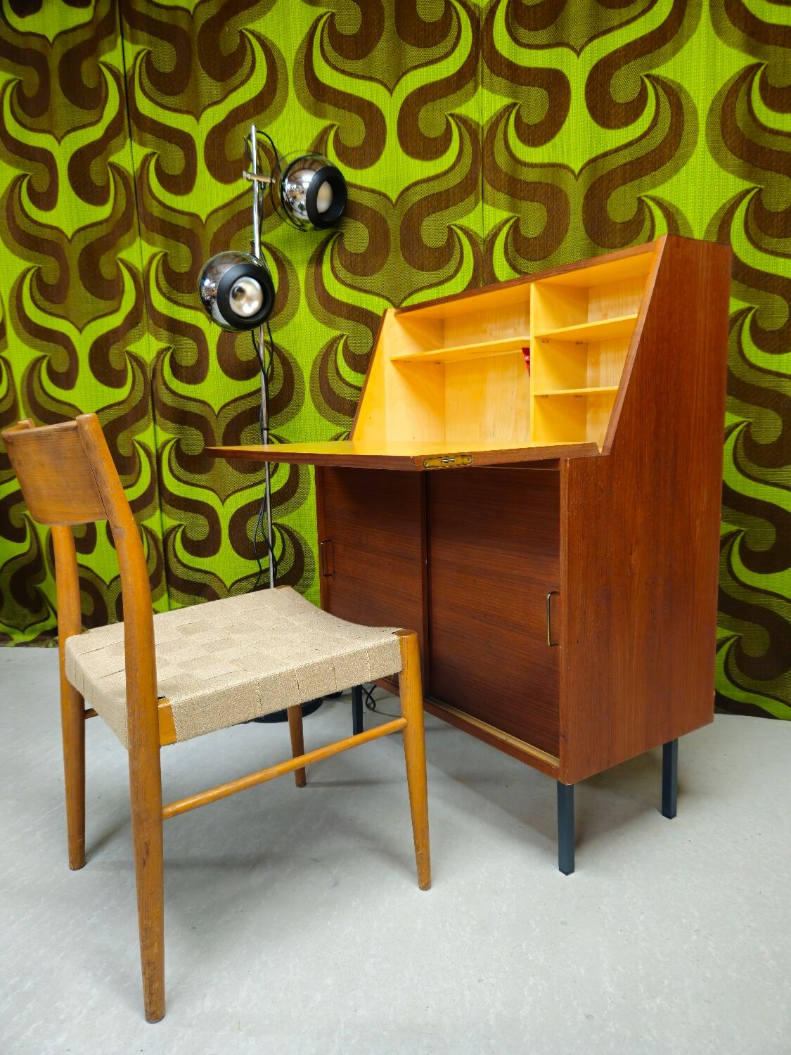 Vintage teak secretary 1970