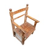 Old Spanish pine wood arm chair