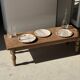 Petrified wood vide poche, circular dish or plate in light beige D25.