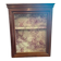 Vitrine murale en bois et toile de Jouy