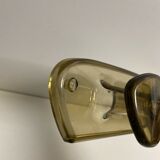 Vintage wall coat holder 70s 3 hooks in smoked plastic