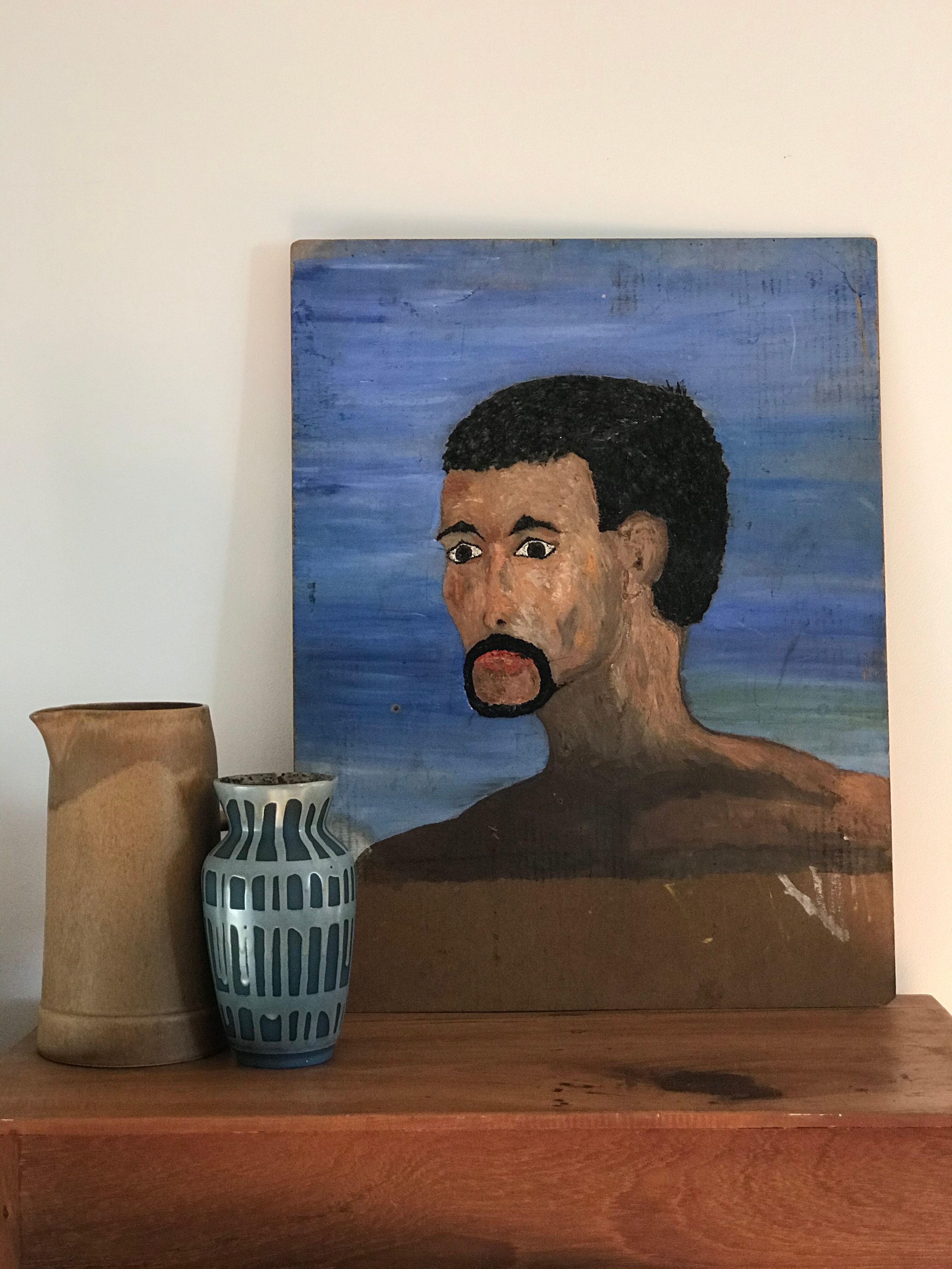 Portrait in vintage oil