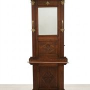 Antique coat rack in solid oak
