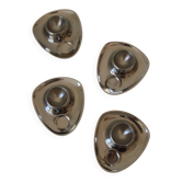 4 stainless steel space age vintage egg cups