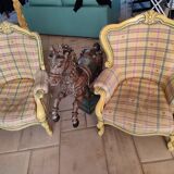 lot de deux fauteuils style baroque rococo
