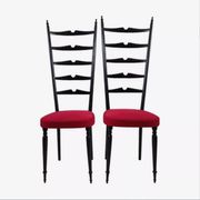Pair of chiavarine chairs 40/50s high backrest