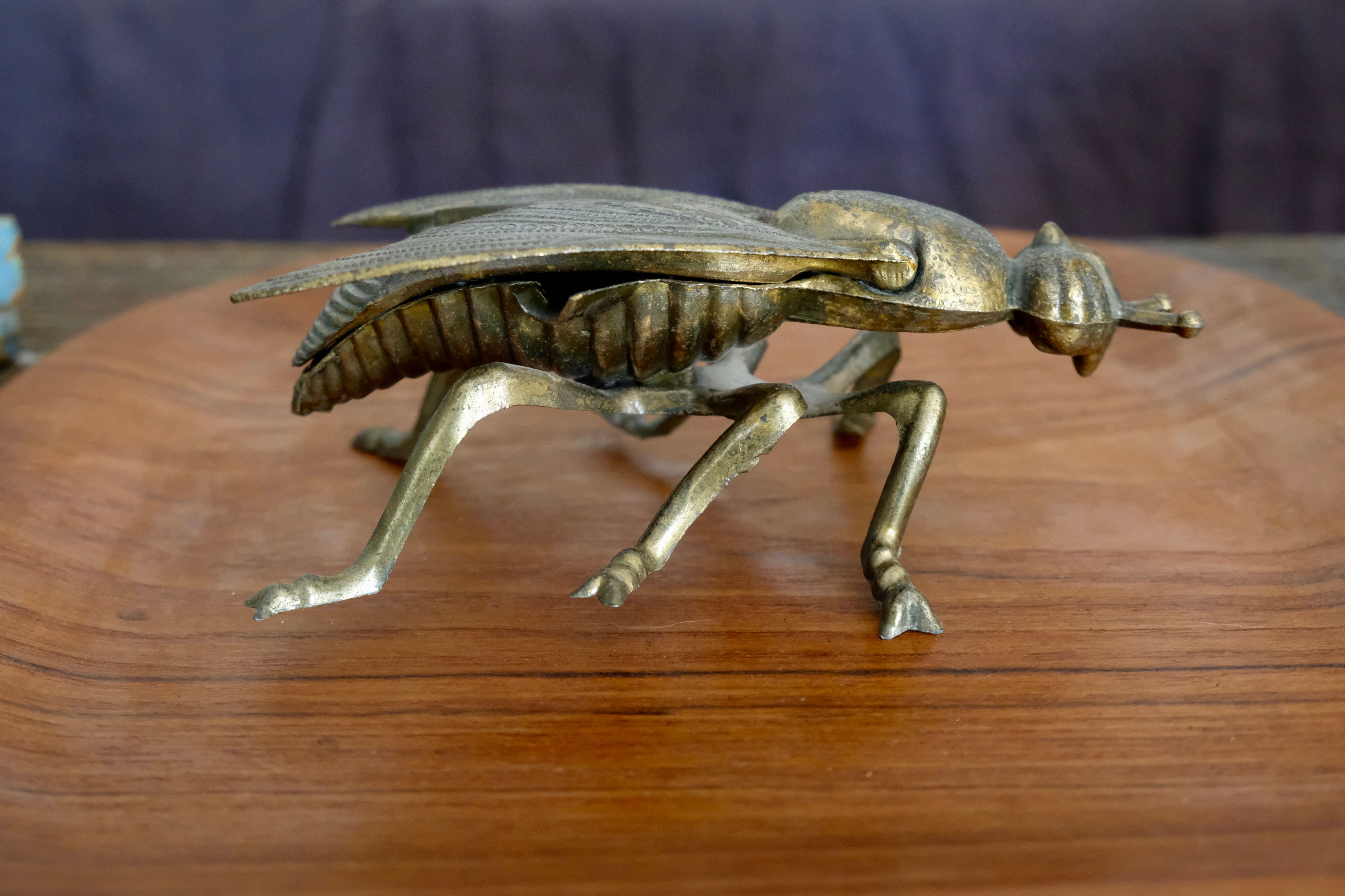 Vintage brass fly ashtray 1970