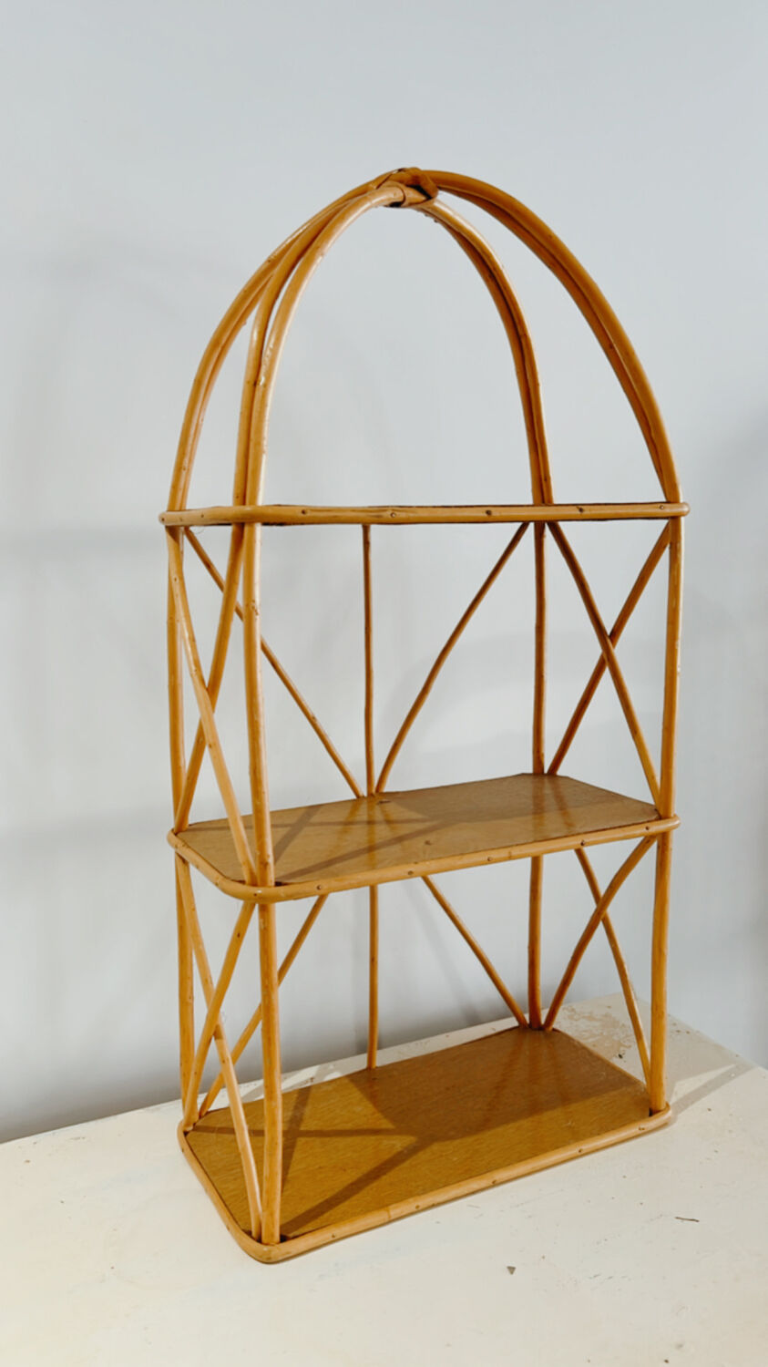 Vintage rattan shelf